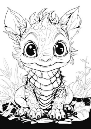 Ausmalbild kleiner Drache