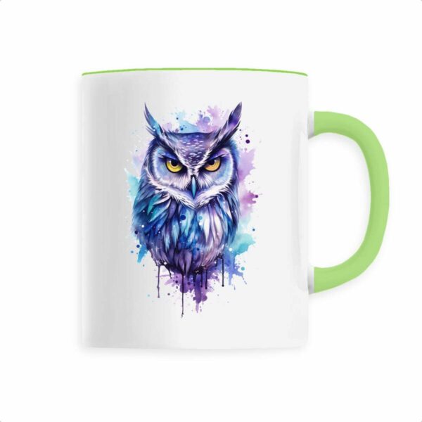Keramik-Becher mit handgemalter mystischer Eule
