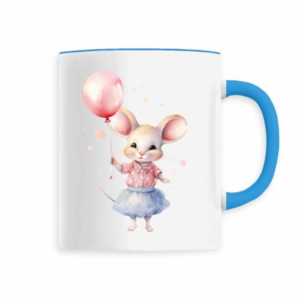 Keramik-Becher mit handgemaltem Mausmädchen