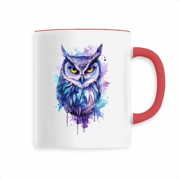 Keramik-Becher mit handgemalter mystischer Eule