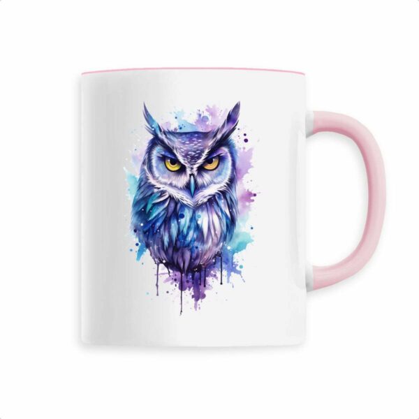 Keramik-Becher mit handgemalter mystischer Eule