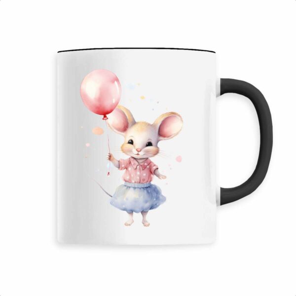 Keramik-Becher mit handgemaltem Mausmädchen