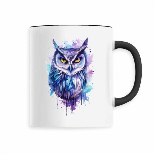 Keramik-Becher mit handgemalter mystischer Eule