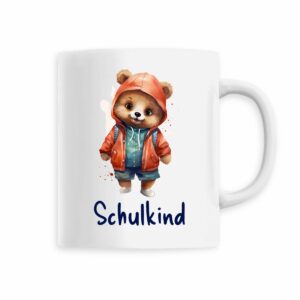 Keramik-Becher mit handgemaltem Bärenmotiv