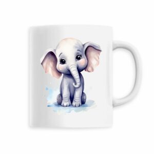 Keramik-Becher mit niedlichem Elefantenmotiv