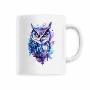 Keramik-Becher mit handgemalter mystischer Eule